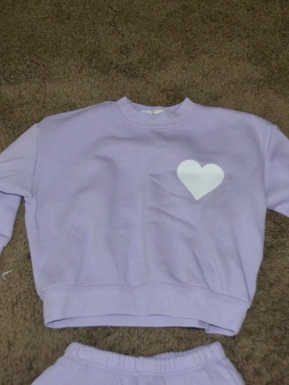 NWT $176 Girl's Sz 4 Matching SPRWMN Purple Heart Sweatshirt & Sweatpants Set